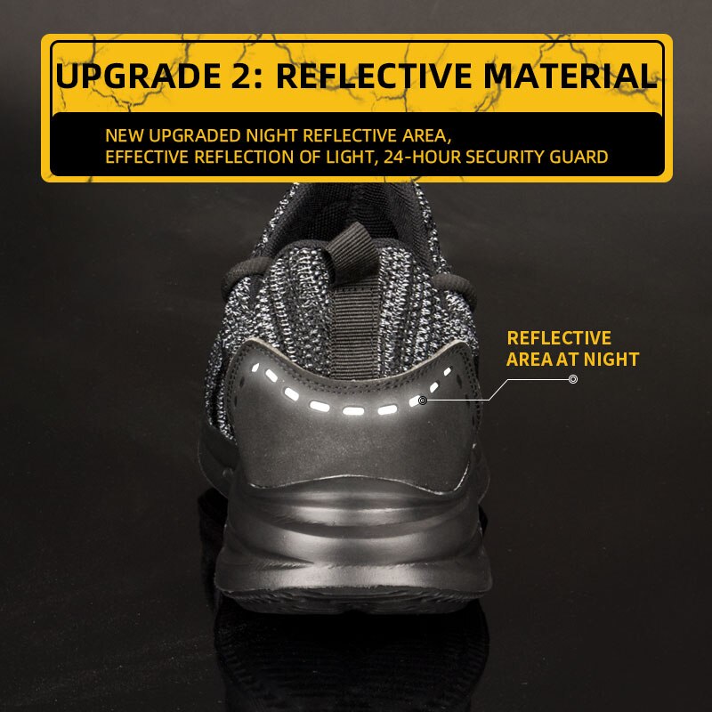 men safety shoes steel toe cap breathable women work boots sneakers casual male shoes