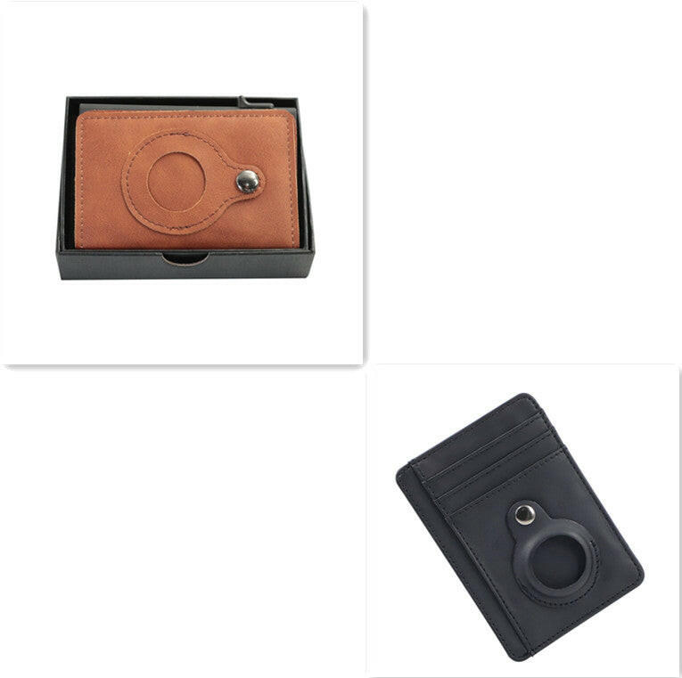 Wallet-PU Leather Airtag Card Holder RFID Anti-theft Card Holder.