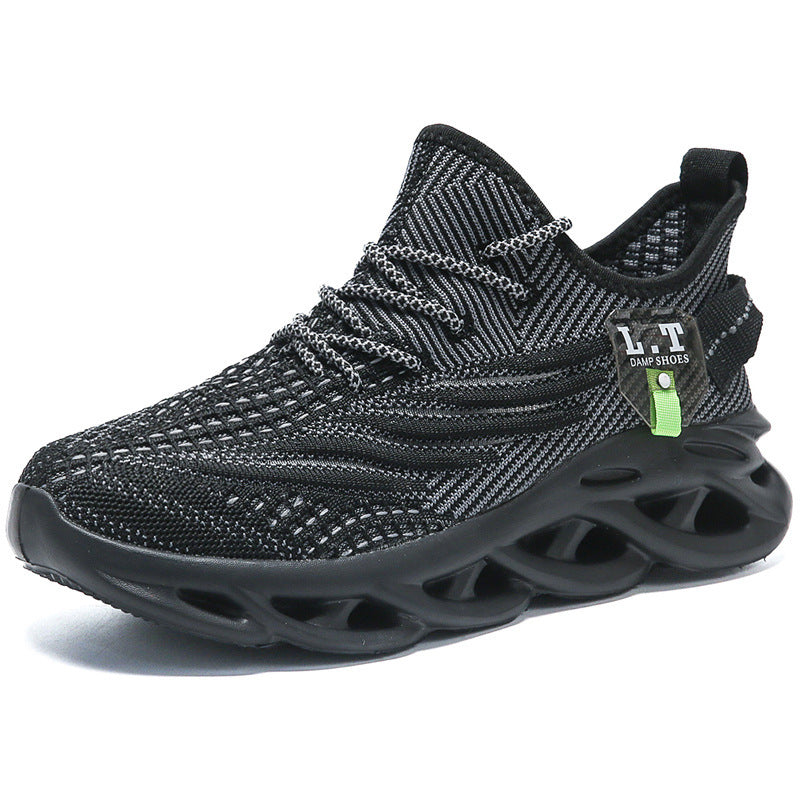 Men's shoes New mesh casual sneakers Men's summer breathable fly weave Fried Dough Twists soled large shoes Running shoes