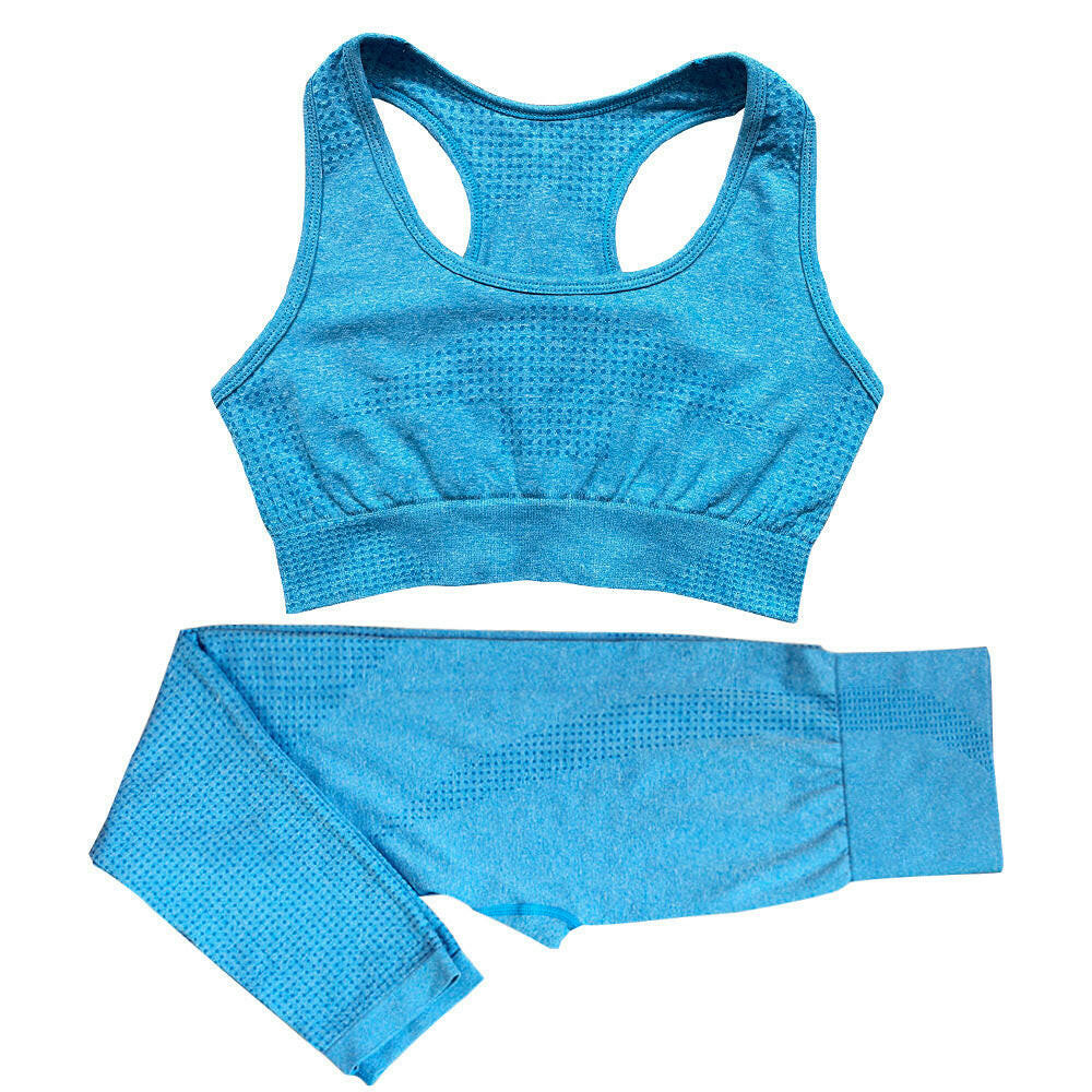 2PCS Seamless Yoga Set Women Tracksuit High Waist Leggings Workout Sportswear Gym Clothing Fitness Crop Top Sports Suits Gym Set.