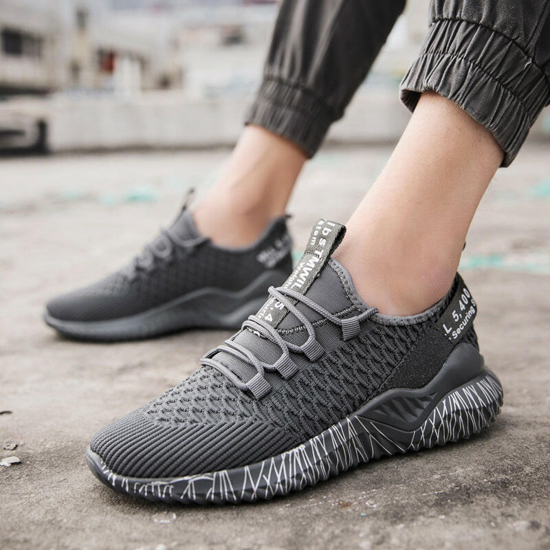 High top sports shoes.