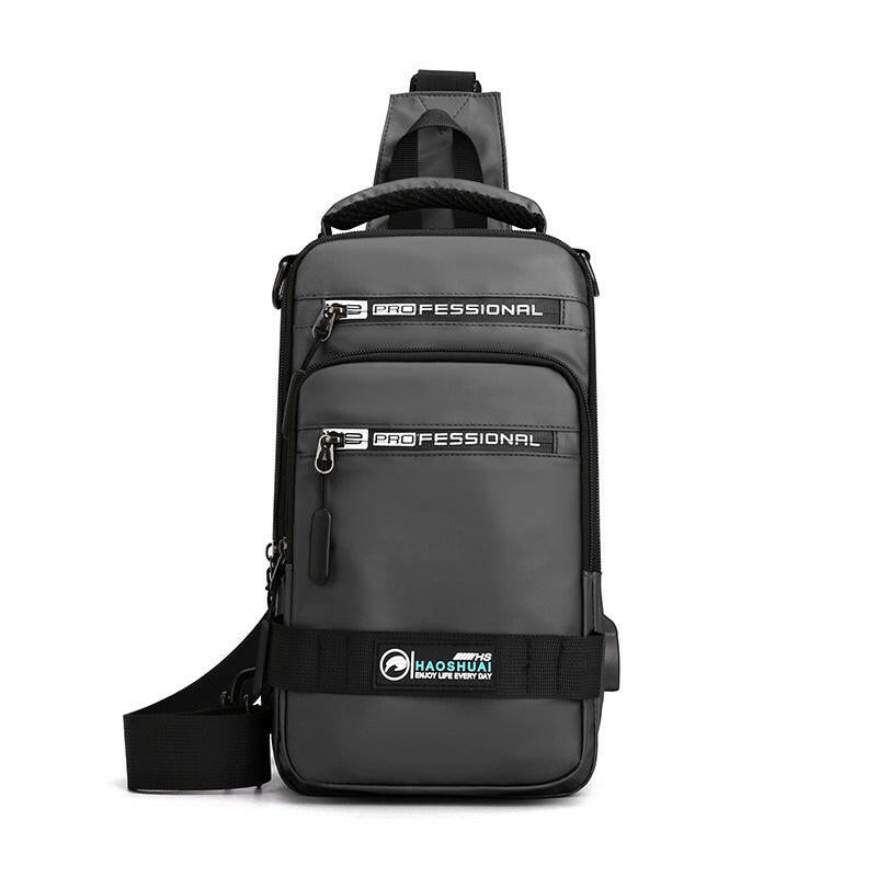 Multifunction Bags For Men Nylon Backpack Crossbody Shoulder Bag With USB Charging Port Chest Bags Pack Kashur Mart .