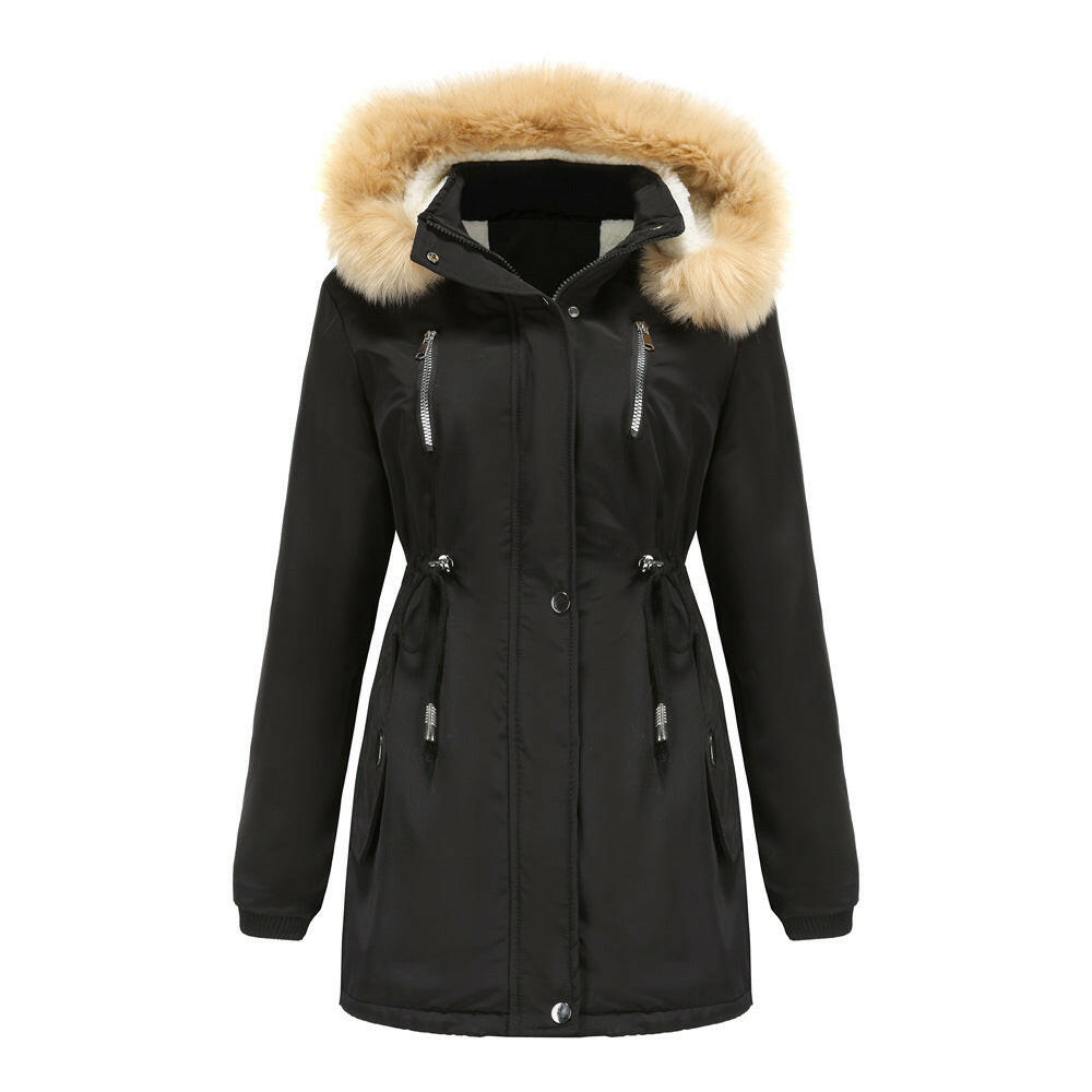 Thick Lamb Velvet Loose Ladies Cotton Jacket With Detachable Hood And Fleece Jacket Kashur Mart .