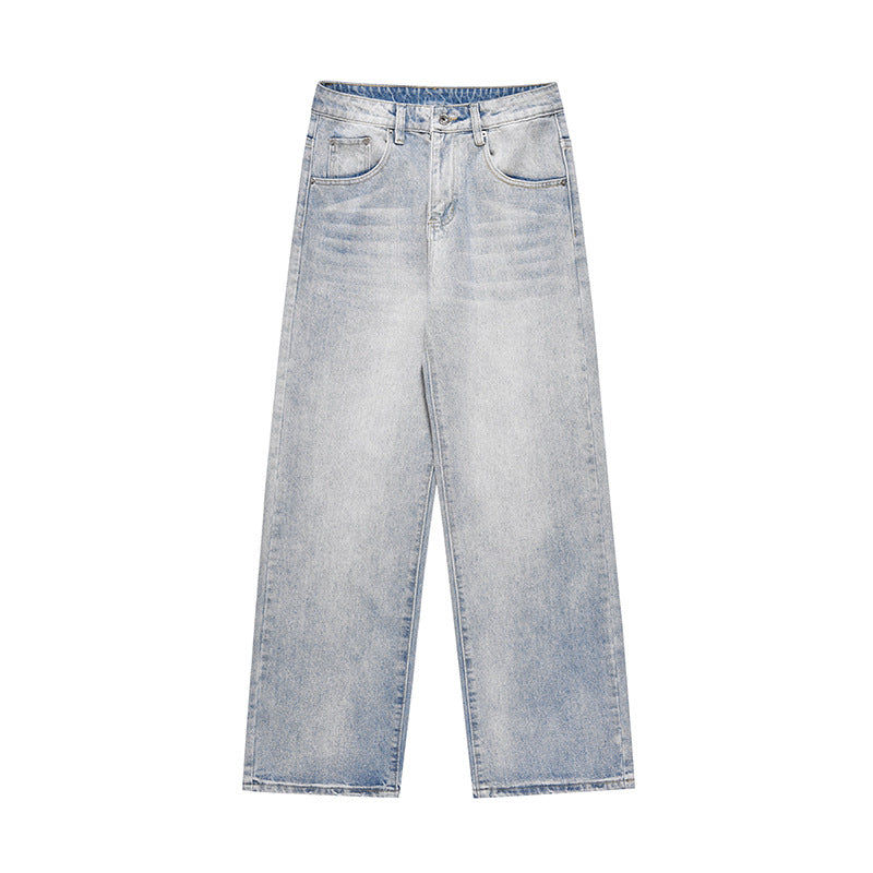 Wash and make old straight leg micro flared jeans for men and women