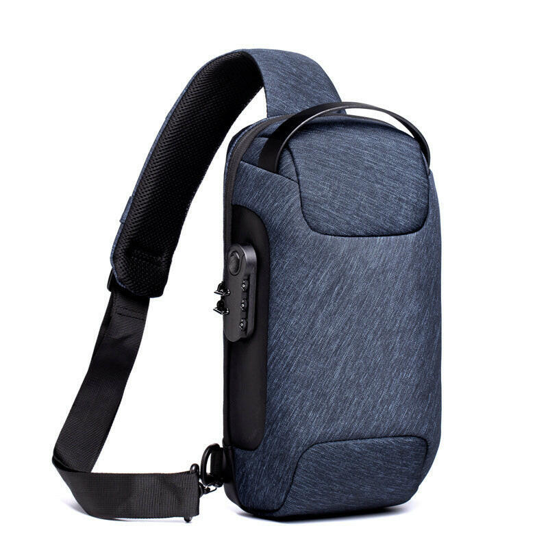 Waterproof USB Anti-theft Bag Men Oxford Crossbody Shoulder Bag Sling Multifunction Short Travel Messenger Chest Pack Kashur Mart .