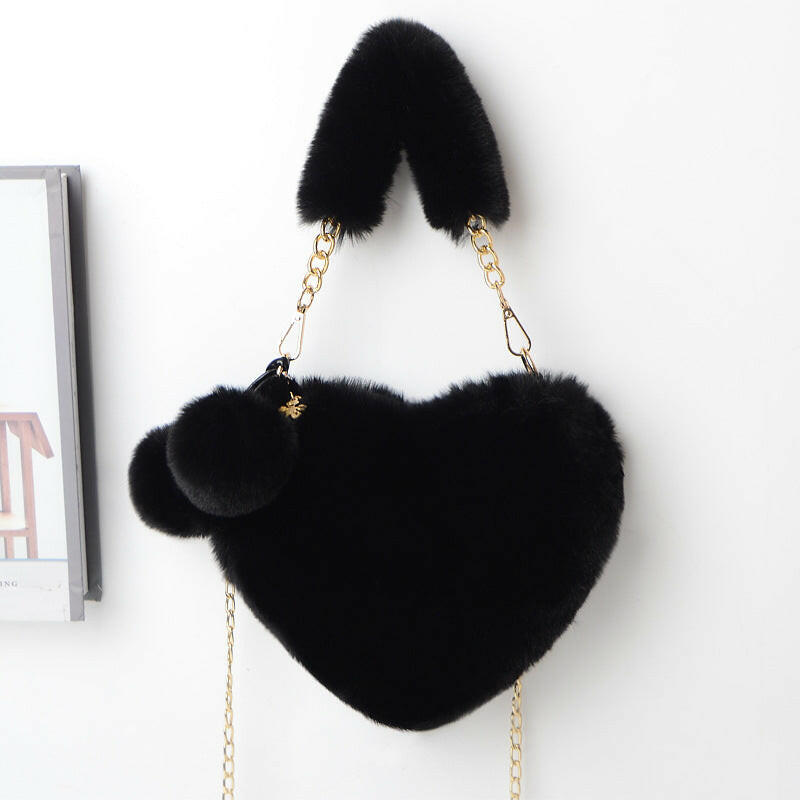 Love Bags Soft Plush Handbags Women Valentine's Day Party Bag Kashur Mart .