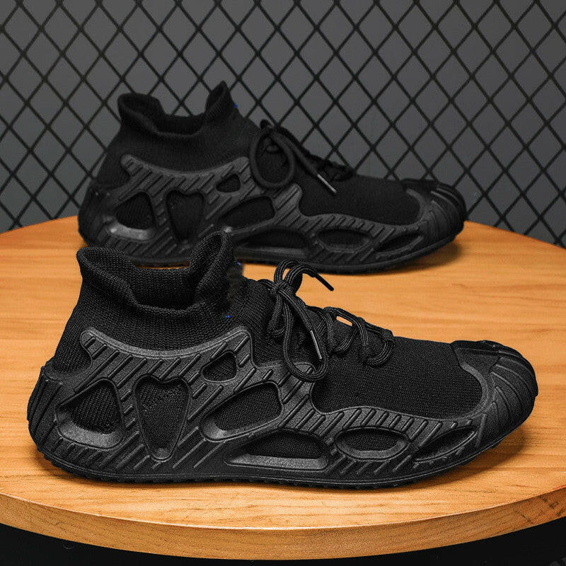 Mens Breathable Casual Versatile Fly Knit Socks Shoes.
