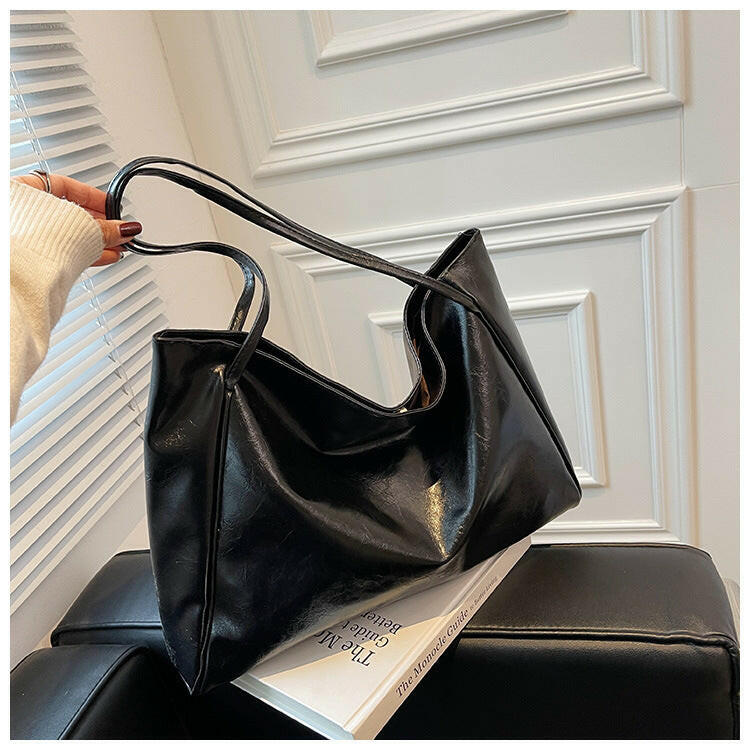 Vintage Women's Tote Bag Athletic Casual Fashion Large Capacity Leather Shoulder Bag Shopper Harajuku Simple Handbag Kashur Mart .