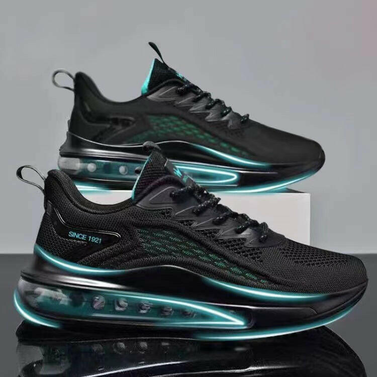 Mesh Slip On Air Cushion Shoes Men's Sport Sneakers Height Increasing Fashion Casual Shoes.