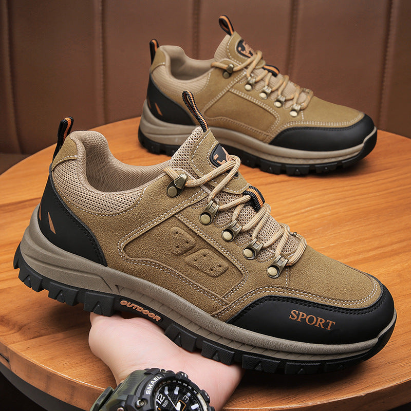 Men's shoes autumn anti slip and wear-resistant construction site work travel shoes outdoor hiking workwear labor protection trendy shoes