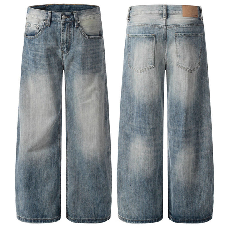 Washed bamboo bent jeans