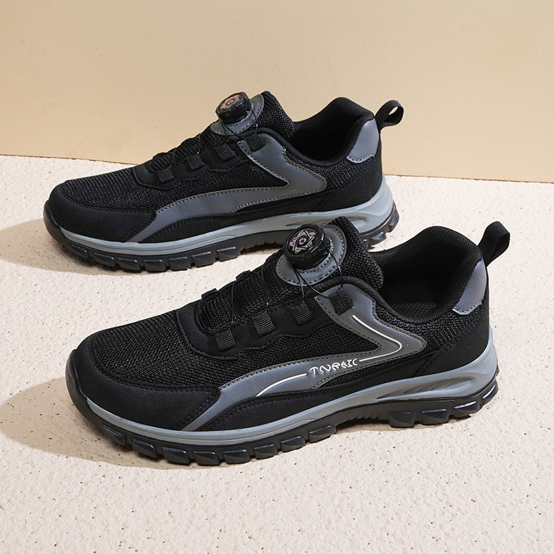 Big Size Unisex Sports Casual Shoes Breathable Walking Shoes Outdoor Hiking Trekking Men's Mesh Elderly Shoes Walking Shoes