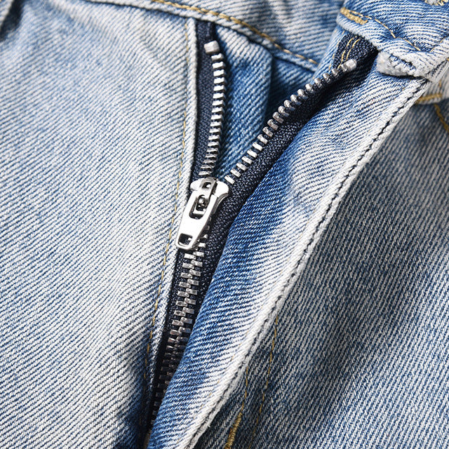 Wash and make old straight leg micro flared jeans for men and women