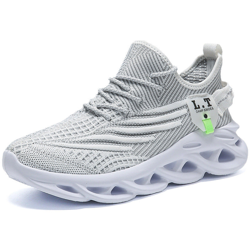 Men's shoes New mesh casual sneakers Men's summer breathable fly weave Fried Dough Twists soled large shoes Running shoes
