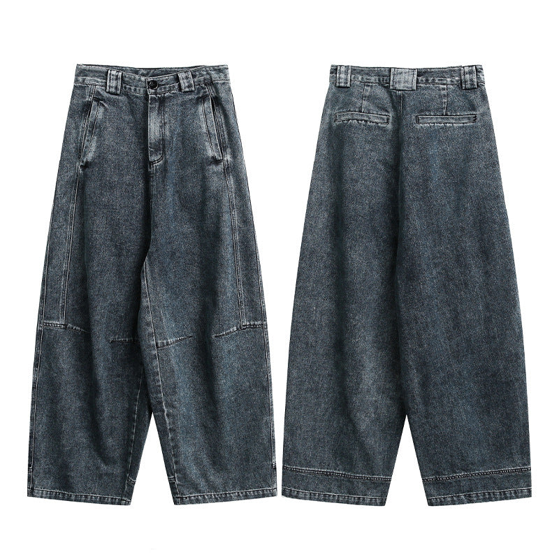 Jeans for Men and Women Pear-Shaped Design Loose Banana Pants Wide-Leg Long Trousers