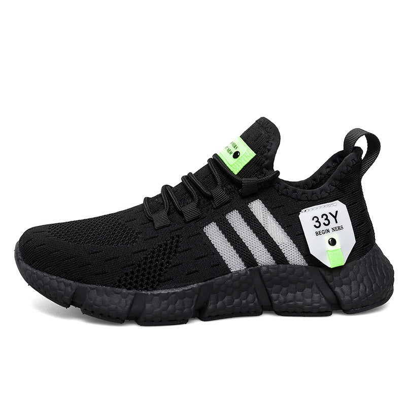 Flyknit breathable running shoes with lightweight mesh surface for men's casual shoes