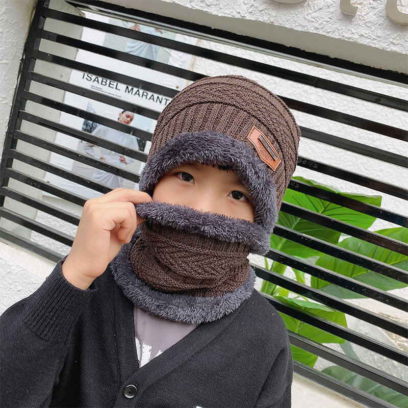 Winter Beanie Hat Scarf Set Warm Knit Hat Thick Fleece Lined Winter Hat Neck Warmer For Men Women.