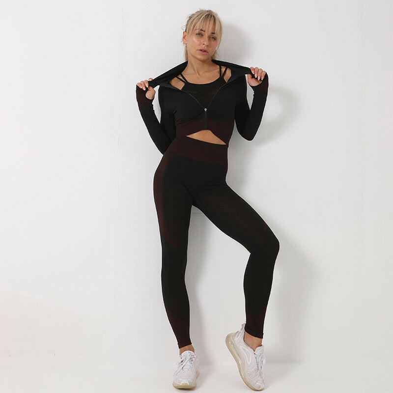 3PCS Yoga Set Seamless Sport Set Women Gym Clothing Leggings Women Crop Top Sports Bra Women Fitness Gym Set Womens Outfits Tracksuit.