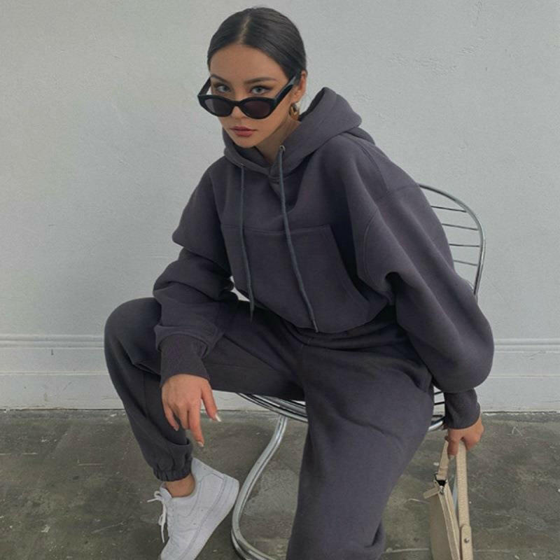 New Style Autumn And Winter Women's New Casual Hoodie Coat Sports Suit.