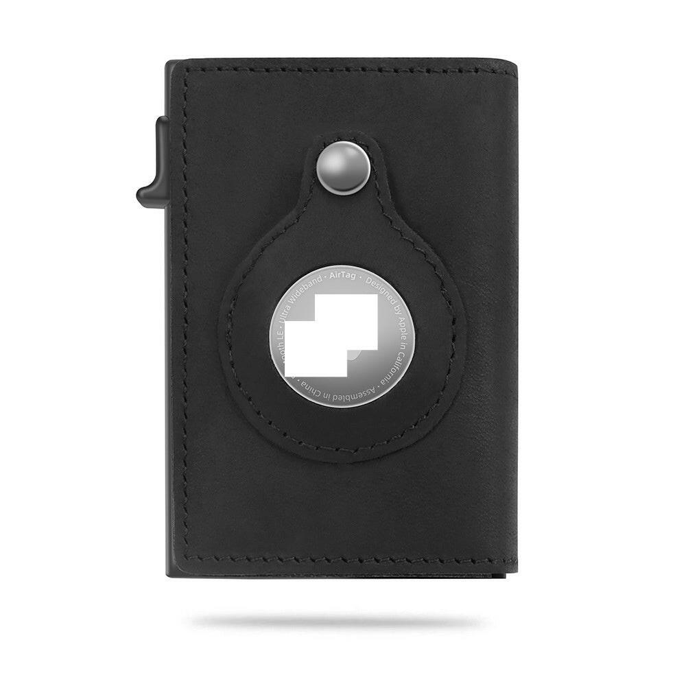 Rfid Card Holder Men Wallets Money Bag Male Black Short Purse Small Leather Slim Wallets Mini Wallets For Airtag Air Tag Kashur Mart .