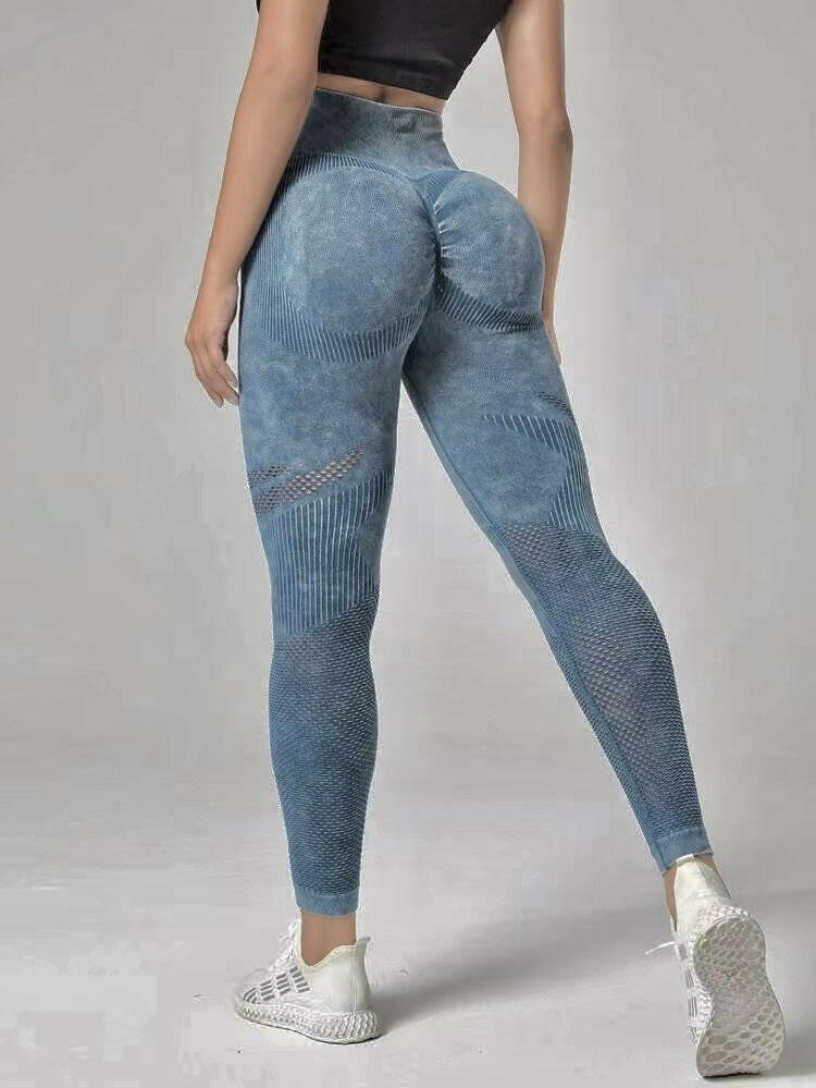 Hollow Design Seamless Leggings High Waist Hip Lifting Running Sports Fitness Yoga Pants Fashion Womens Clothing.