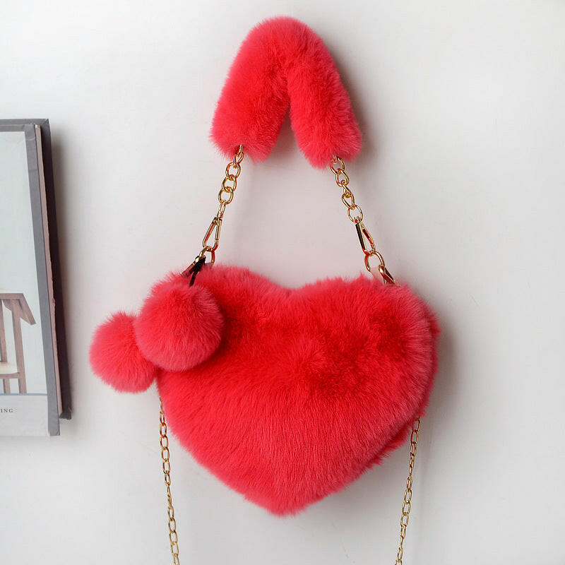 Love Bags Soft Plush Handbags Women Valentine's Day Party Bag Kashur Mart .