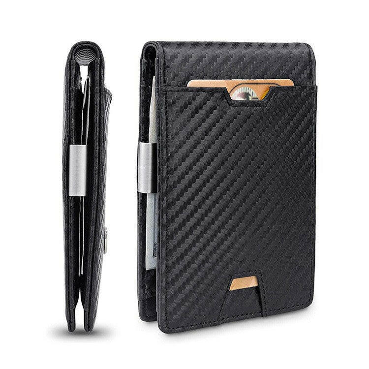 Men's Card Holder Fiber Leather Money Clip Wallet Kashur Mart .