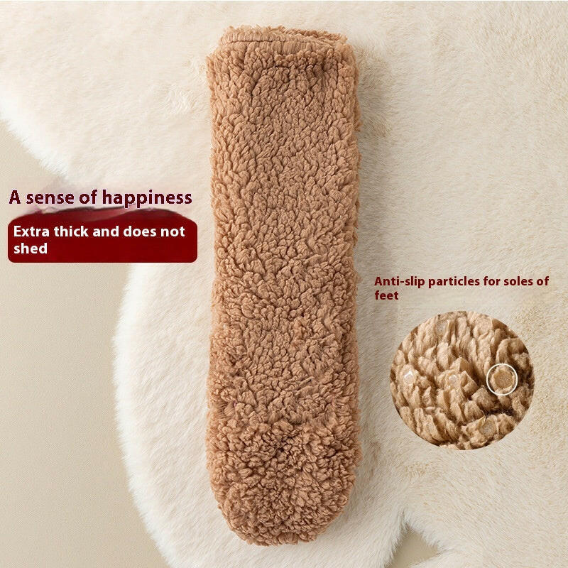 Winter Floor Socks Velvet Thicken Warm Coral Velvet Cute Socks Japanese-style Home Footwear Non-slip Socks New Year Gifts Winter Gadgets.