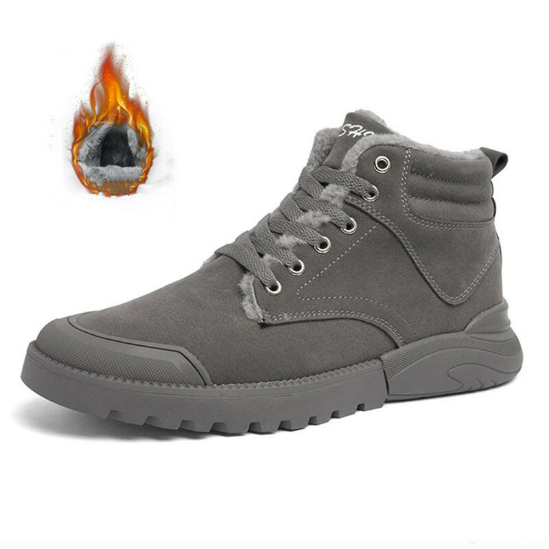 Ankle Boots Men Winter Warm Plush Shoes.