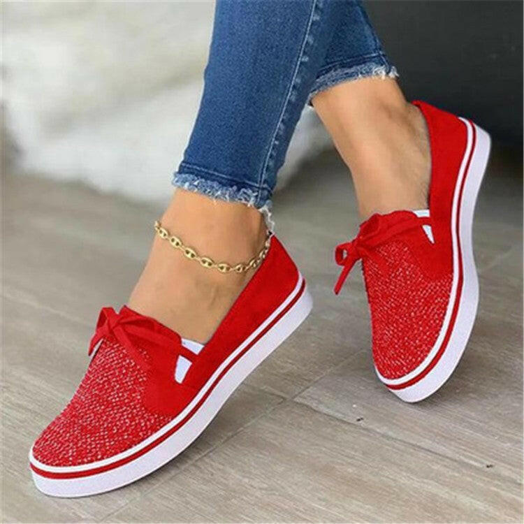 Lace-up Canvas Flat Shoes Women White Flats Sneakers.