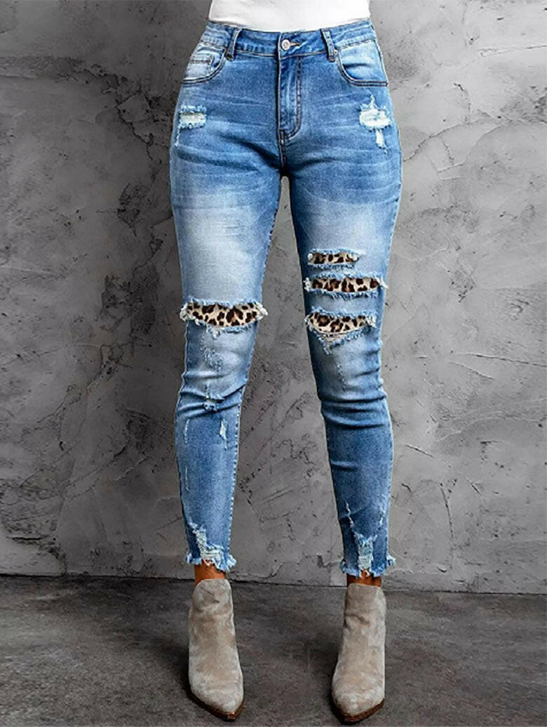 Burrs Tassels Denim Trousers For Women.