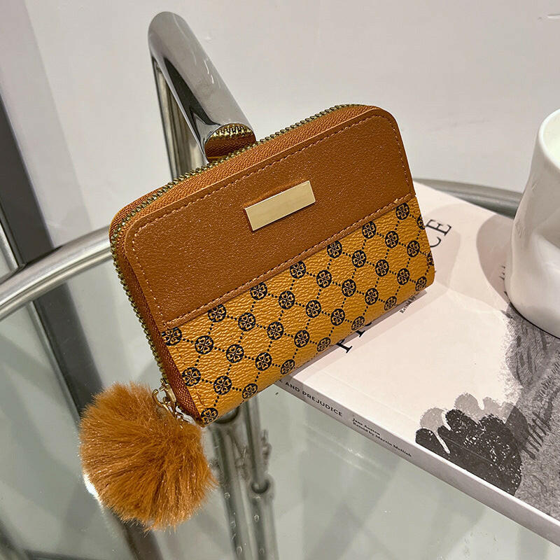 Women's Short Printing Color Contrast Korean Style Bag Wallet Kashur Mart .