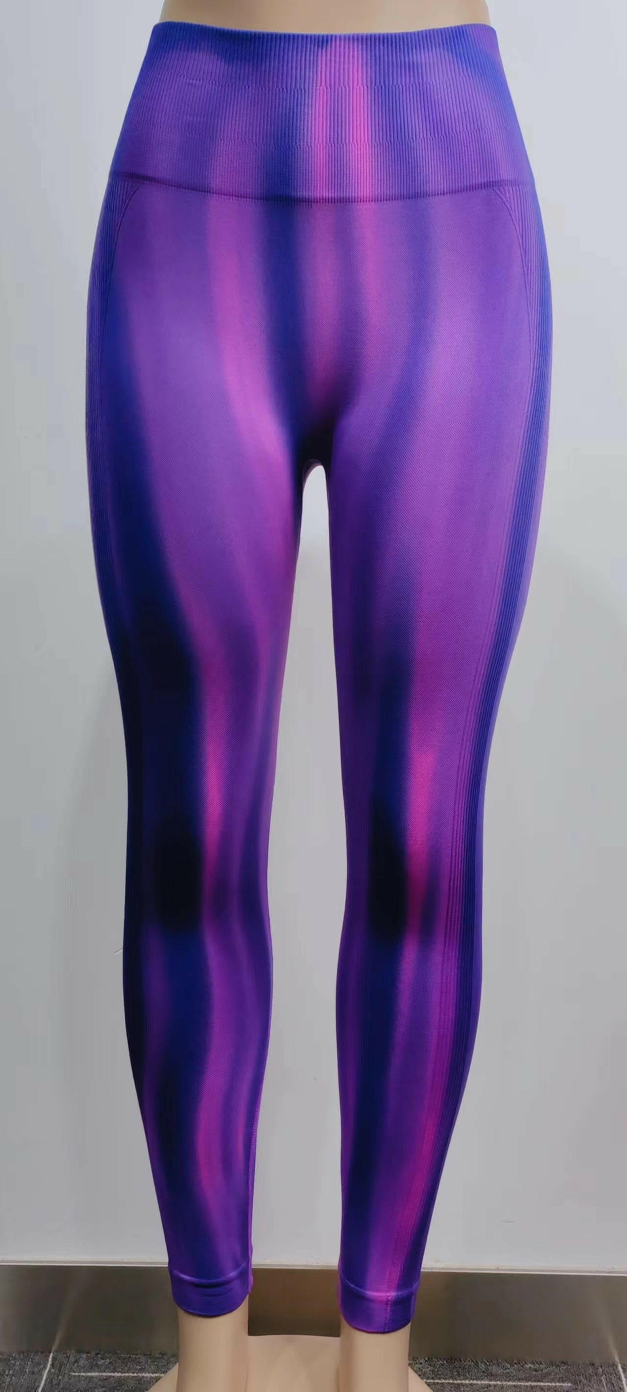 New Tie Dye Aurora Print Sports Pants Seamless High Waisted Fitness Yoga Pants For Women Gym Running Sweatpants Trousers.