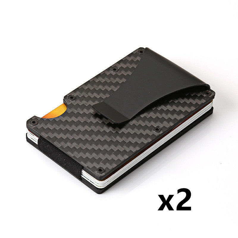 Carbon Fiber Wallet Aluminum Alloy Bank Card Holder.