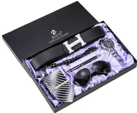 Men's Gift Suit Exquisite Packaging Watch Belt Tie Wallet Simple Combination Suit Kashur Mart .