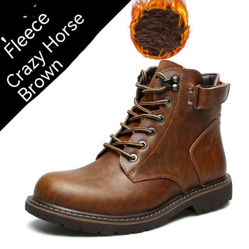 British Men Fleece-lined Martin Boots Casual Mid-top.
