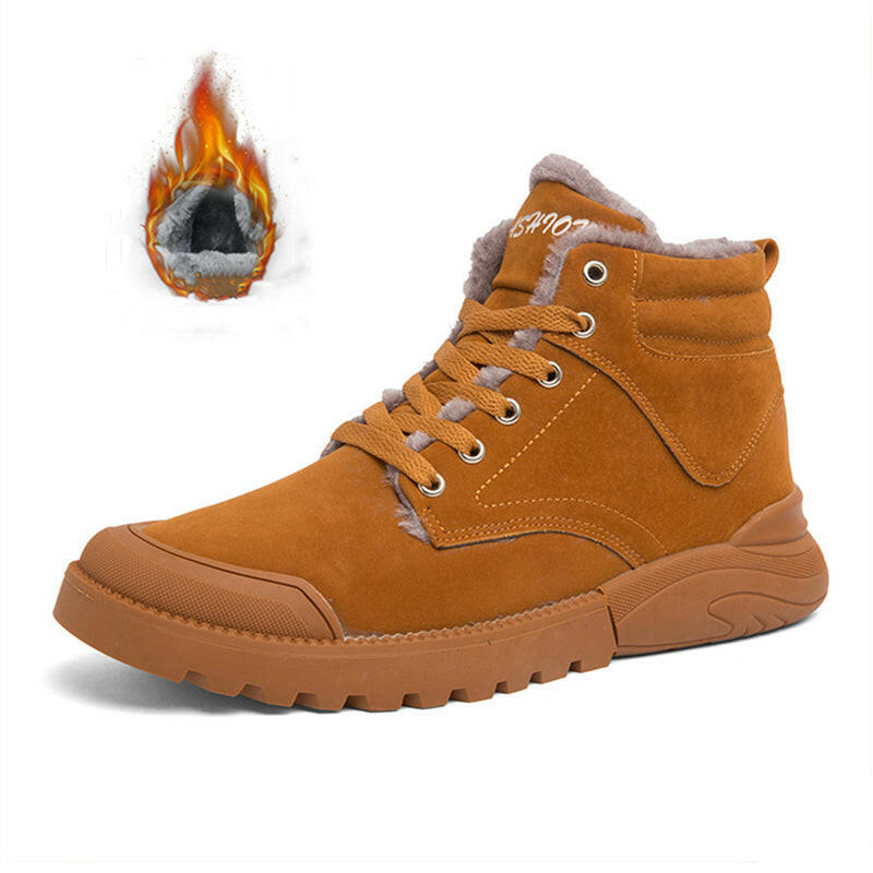 Ankle Boots Men Winter Warm Plush Shoes.