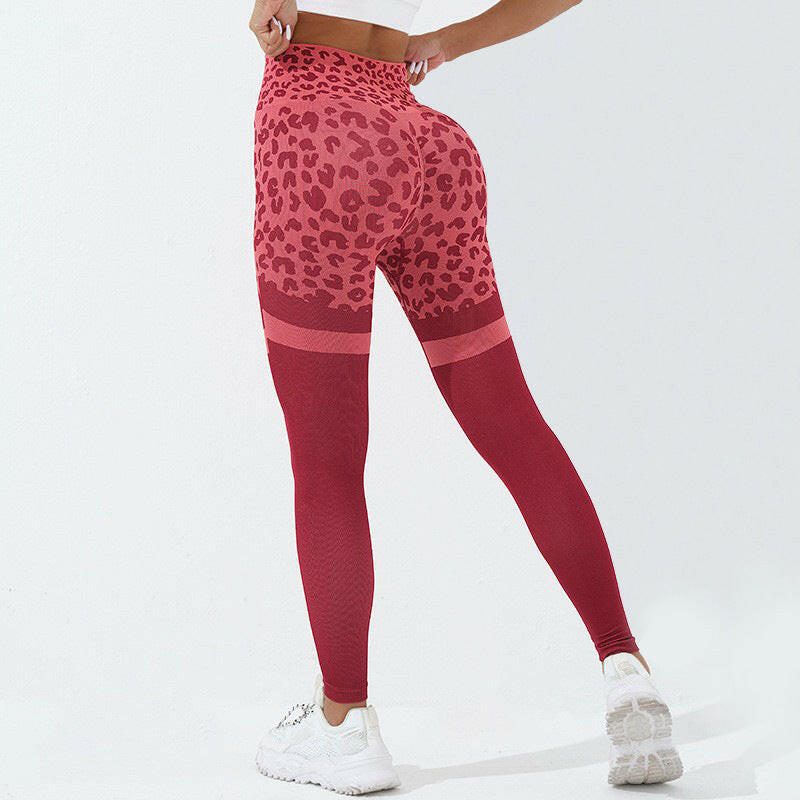 Leopard Print Fitness Pants For Women High Waist Butt Lifting Seamless Leggings Elastic Running Sport Training Yoga Pants Gym Outfits Clothing.