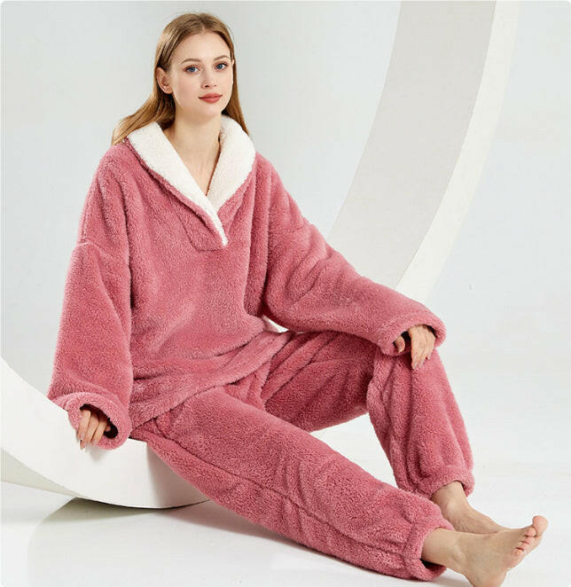 Flannel Pajamas Pajamas Set Thickening Couples Home Service.