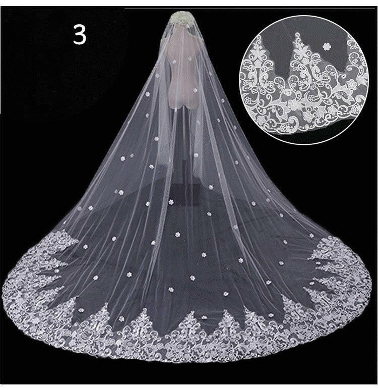 Bridal Wedding Dress Long Tail Luxury Super Fairy Wedding Veil.