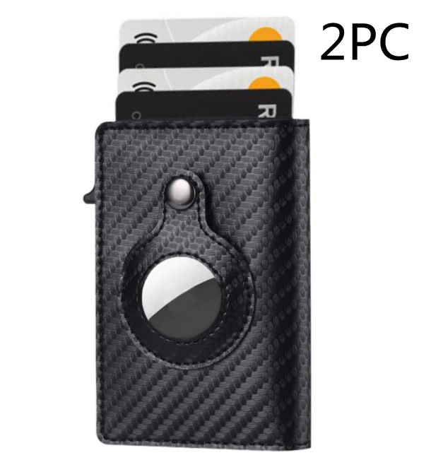 AirTag Wallet Anti Theft Bullet Card Bag Multi-functional Rfid Card Holder Men's Leather Slim Wallets For Airtag Air Tag Kashur Mart .