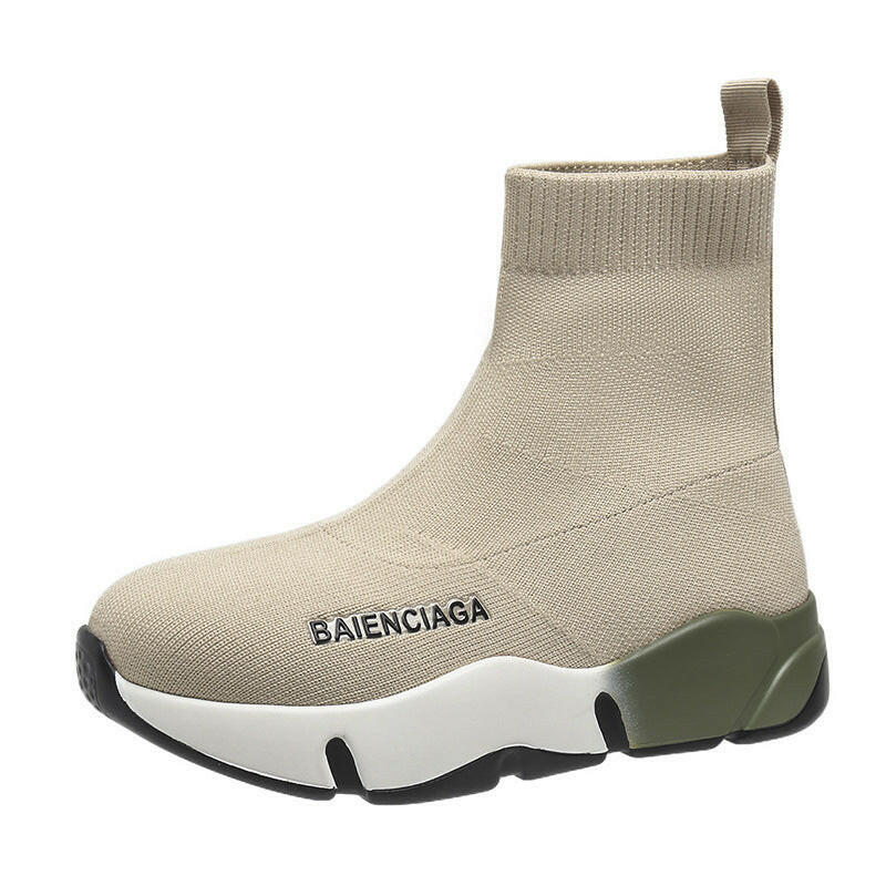 Black Sock Boots For Women Platform Shoes.