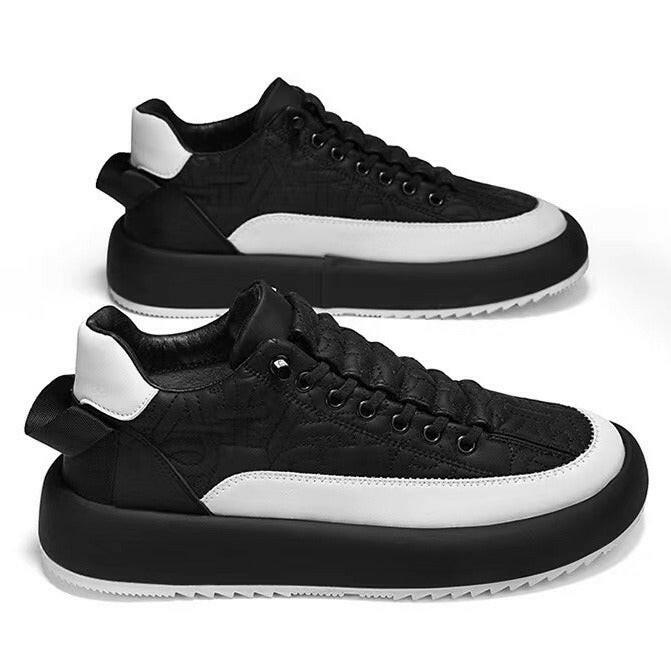 Trendy Color-blocked Sports Shoes Casual Lace Up Sneakers For Men Fashion Comfortable Versatile Thick-soled Walking Running Shoes.