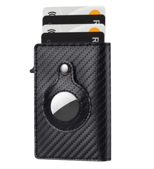 AirTag Wallet Anti Theft Bullet Card Bag Multi-functional Rfid Card Holder Men's Leather Slim Wallets For Airtag Air Tag Kashur Mart .