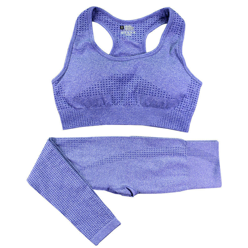 2PCS Seamless Yoga Set Women Tracksuit High Waist Leggings Workout Sportswear Gym Clothing Fitness Crop Top Sports Suits Gym Set.