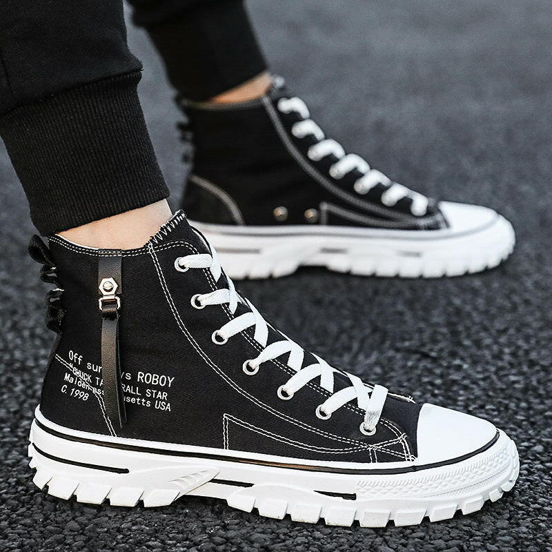 Canvas Shoes, Breathable Thick Sole, Board Shoes, Gaobang Casual Shoes.