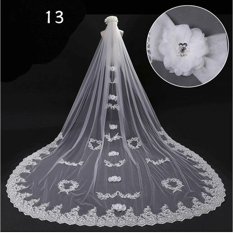 Bridal Wedding Dress Long Tail Luxury Super Fairy Wedding Veil.
