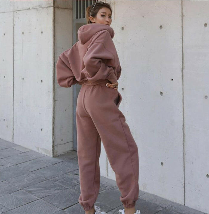 New Style Autumn And Winter Women's New Casual Hoodie Coat Sports Suit.