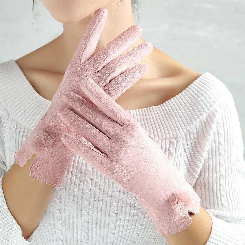 Suede Glove Warm Finger Gloves.