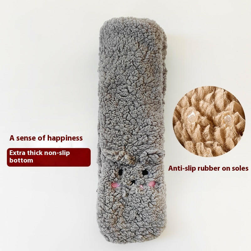 Winter Floor Socks Velvet Thicken Warm Coral Velvet Cute Socks Japanese-style Home Footwear Non-slip Socks New Year Gifts Winter Gadgets.